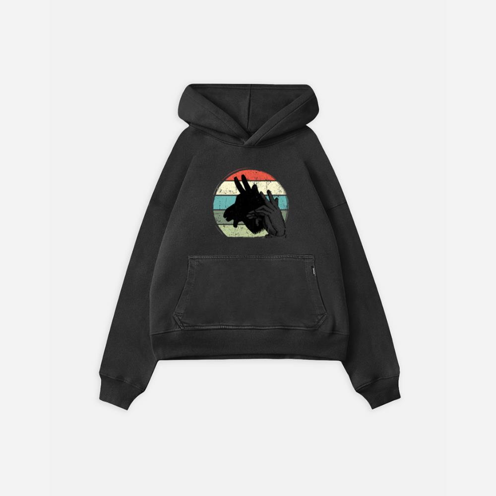 Donkey Shadow Art Animal Rescue Farm Animal Lover Design Hoodie