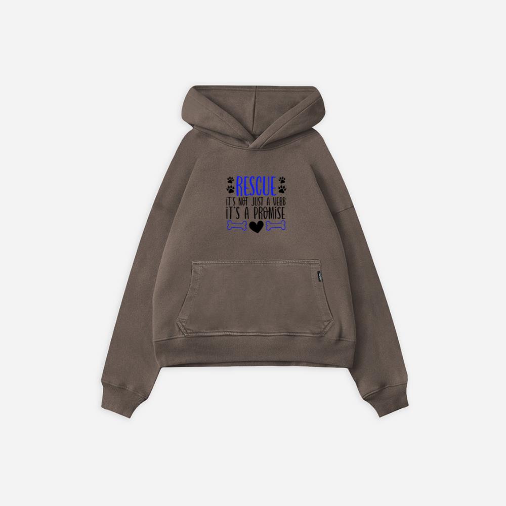 Rescue It’s Not Just a Verb It’s a Promise Dog Cat Adoption Gift Hoodie - Image 2