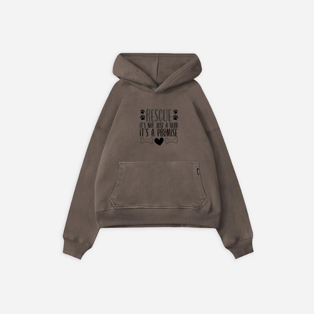 Rescue Not Just a Verb It’s a Promise Animal Adoption Quote Hoodie - Image 2